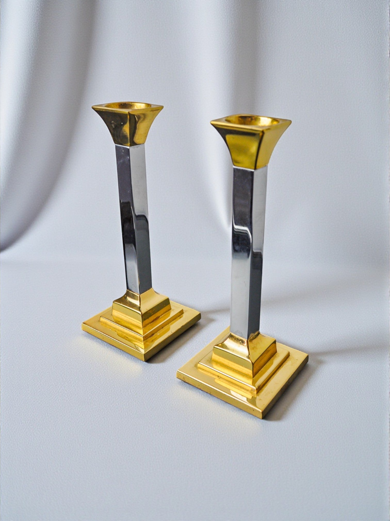 Pair of Regency candlesticks by Art3, Spain, 1970