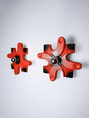 Pair of puzzle sconces by hustadt leuchten red ceramics, germany, 1960