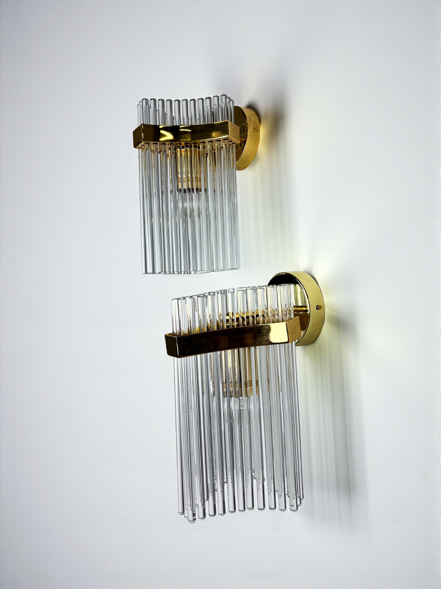 Pair of Gaetano Sciolari wall lights for Lightolier, Italy, Circa 1970