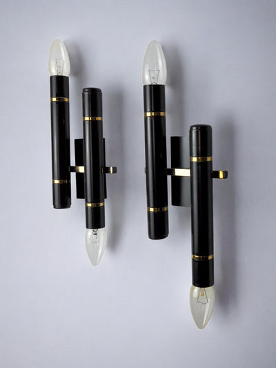Pair of tubular sconces from the sciolari house, italy, 1970s