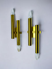 Pair of tubular wall lights from Sciolari, Italy, 1970