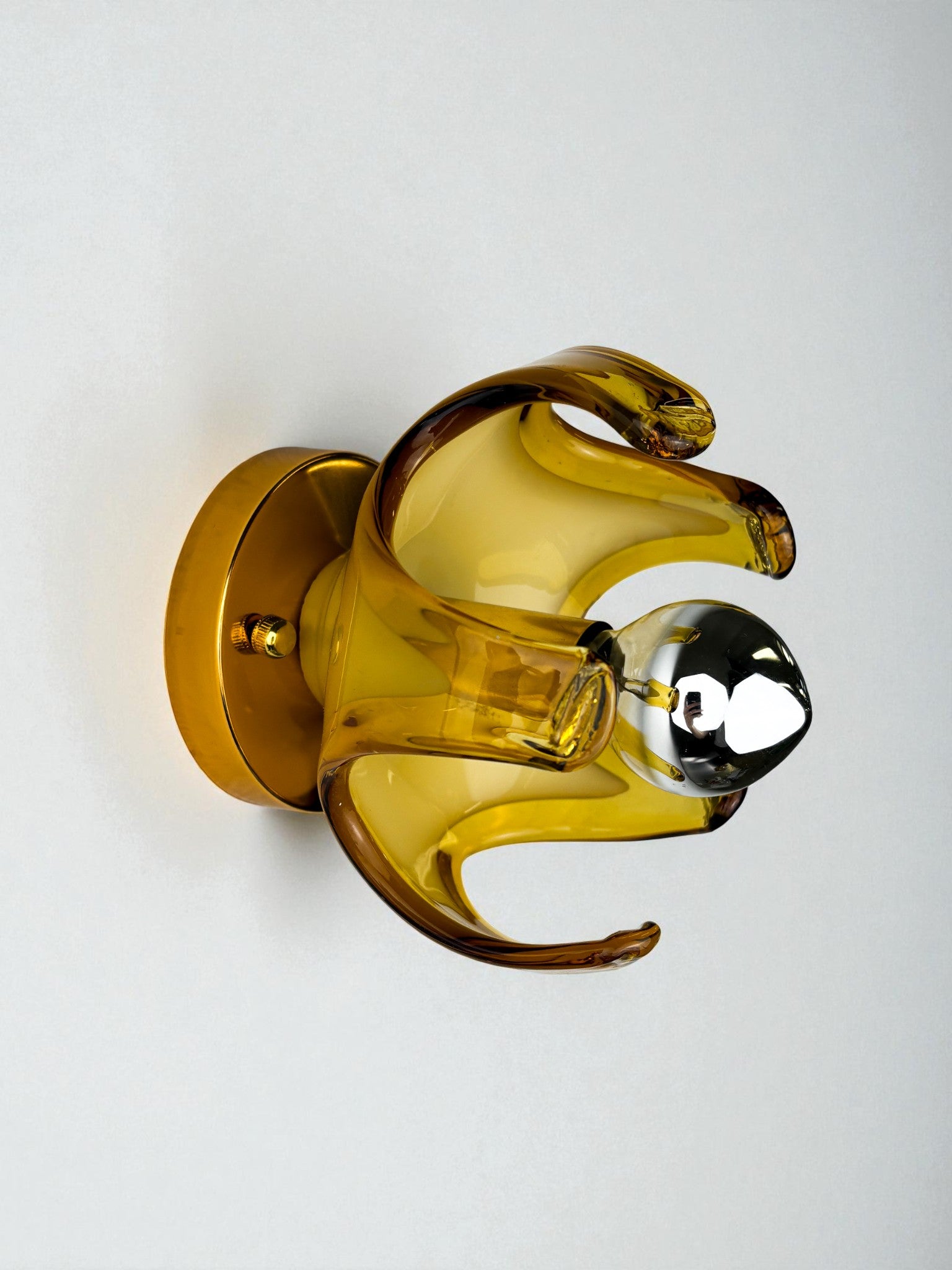 Carlo Nason sconce for Mazzega Murano, Orange murano blown glass Italy, 1970's