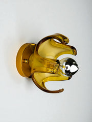 Carlo Nason sconce for Mazzega Murano, Orange murano blown glass Italy, 1970's