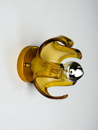 Carlo Nason sconce for Mazzega Murano, Orange murano blown glass Italy, 1970's