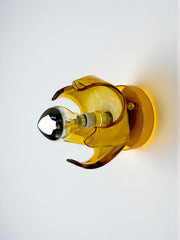 Carlo Nason sconce for Mazzega Murano, Orange murano blown glass Italy, Circa 1970's
