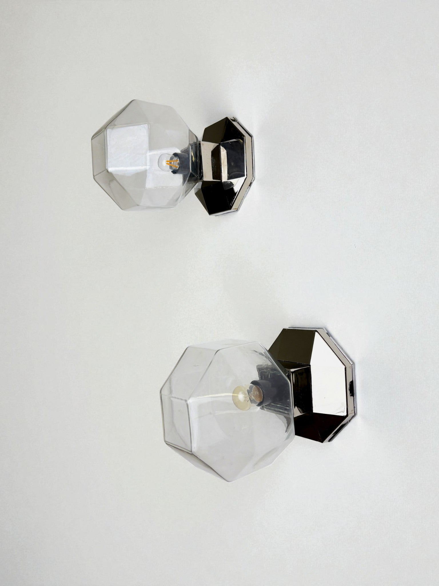 Pair of Motoko Ishii Wall or Flush Mount Lights for Staff Leuchten, Germany, 1970s