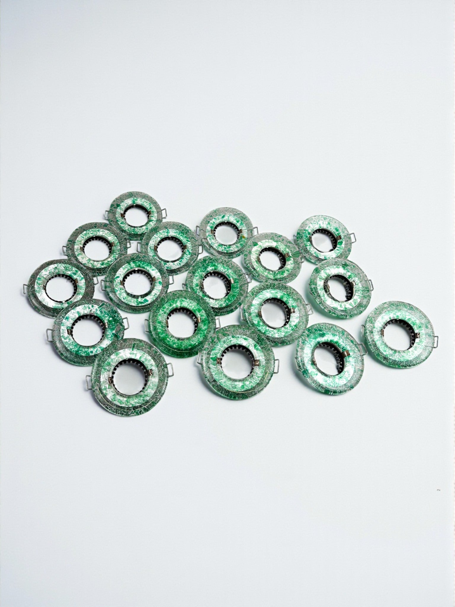 Murano Glass Spotlight by La Murrina – Green Frosted Texture, Italy 1980s