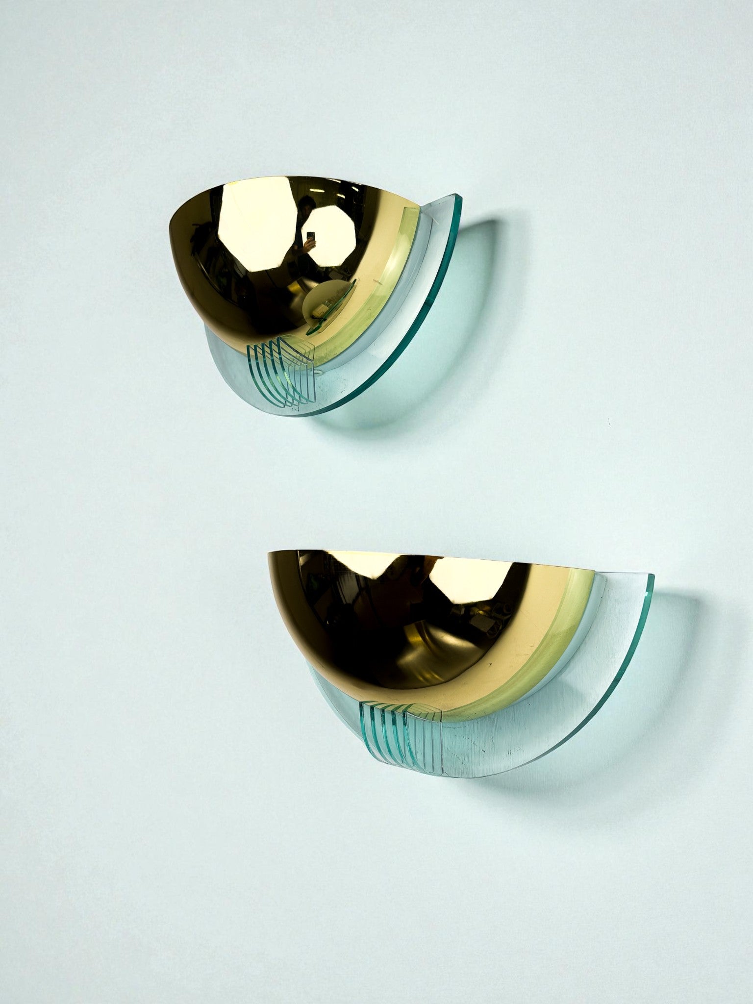 Pair of Modernist Design Half Moon Wall Lamp by Fase, Spain, 1980's