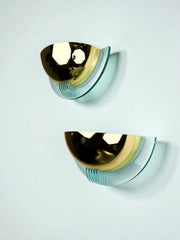 Pair of Modernist Design Half Moon Wall Lamp by Fase, Spain, 1980's
