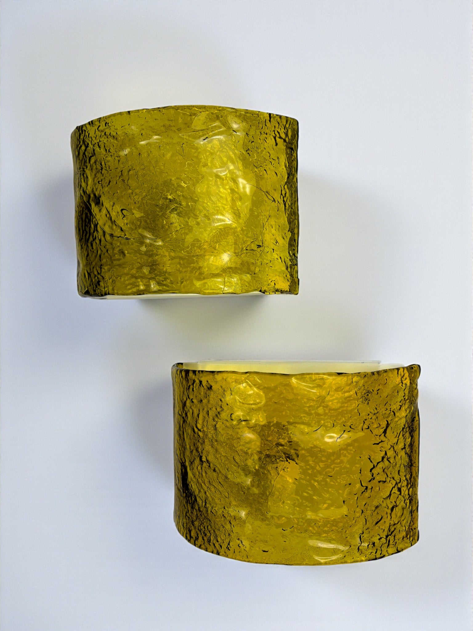 Pair of Carlo Nason for Mazzega Murano Glass Wall Sconces, Italy Circa 1970s