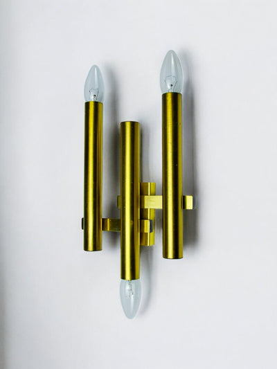 Tubular wall light by Sciolari for Boulanger, 3 lights, Italy, 1970