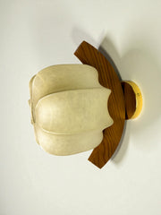 Italian "Cocoon" wall light, resin and pine wood, 1970's