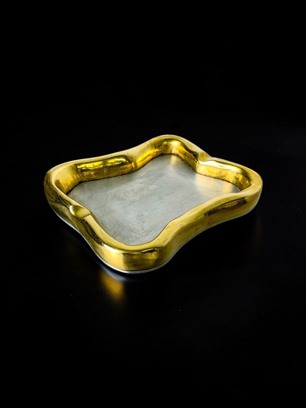 David Marshall Brutalist ashtray, bronze and brass, 1970's