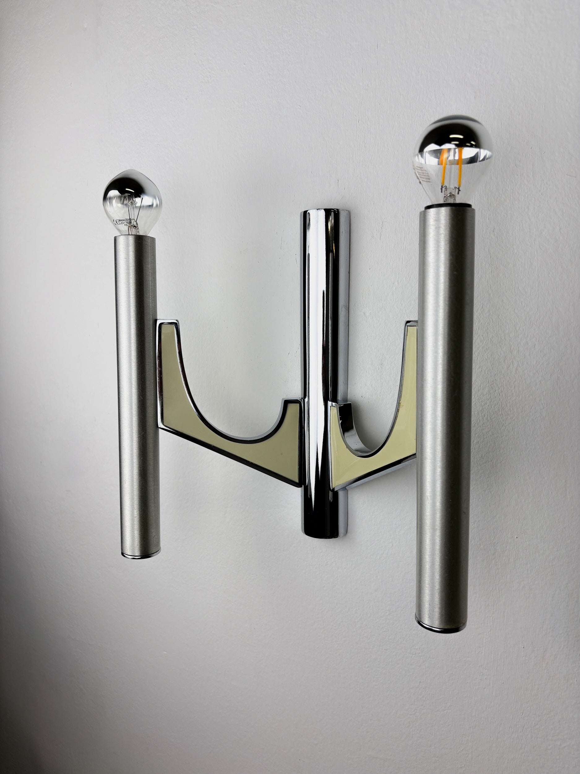 Gaetano Sciolari Tubular Wall Sconce, Model "105", Italy 1970s