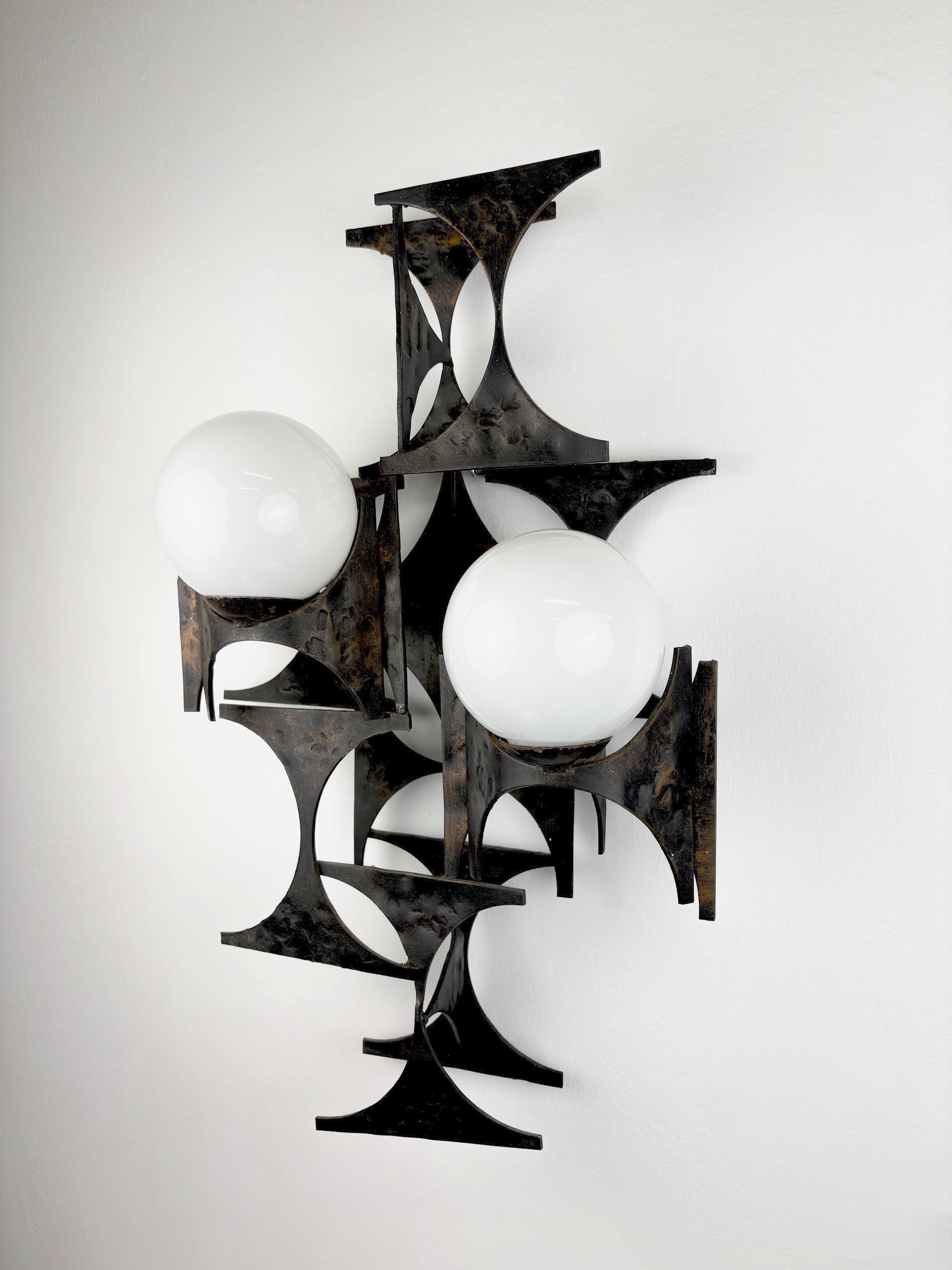 Large Brutalist & sculptural wall light by Marc Weinstein, Germany, 1960s