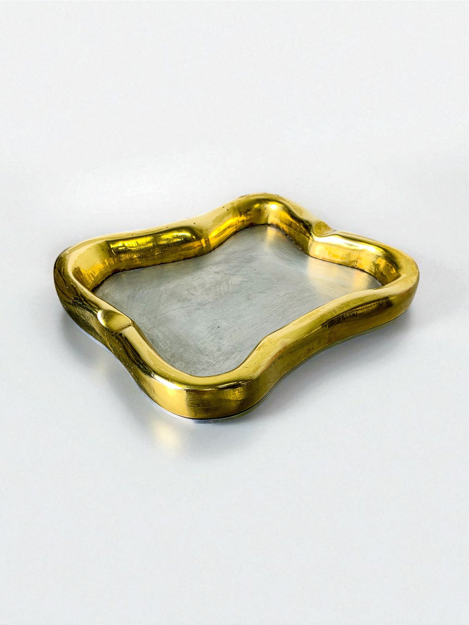 David Marshall Brutalist ashtray, bronze and brass, 1970's