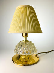 Italian Barovier Murano Rostrato Glass and Brass Table Lamp, 1940s