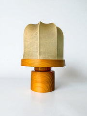 Italian "Cocoon" Table lamp, resin and pine wood, 1970's