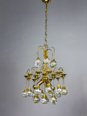 Gaetano Sciolari cascade chandelier for Venini, murano glass drops, italy, Circa 1970's