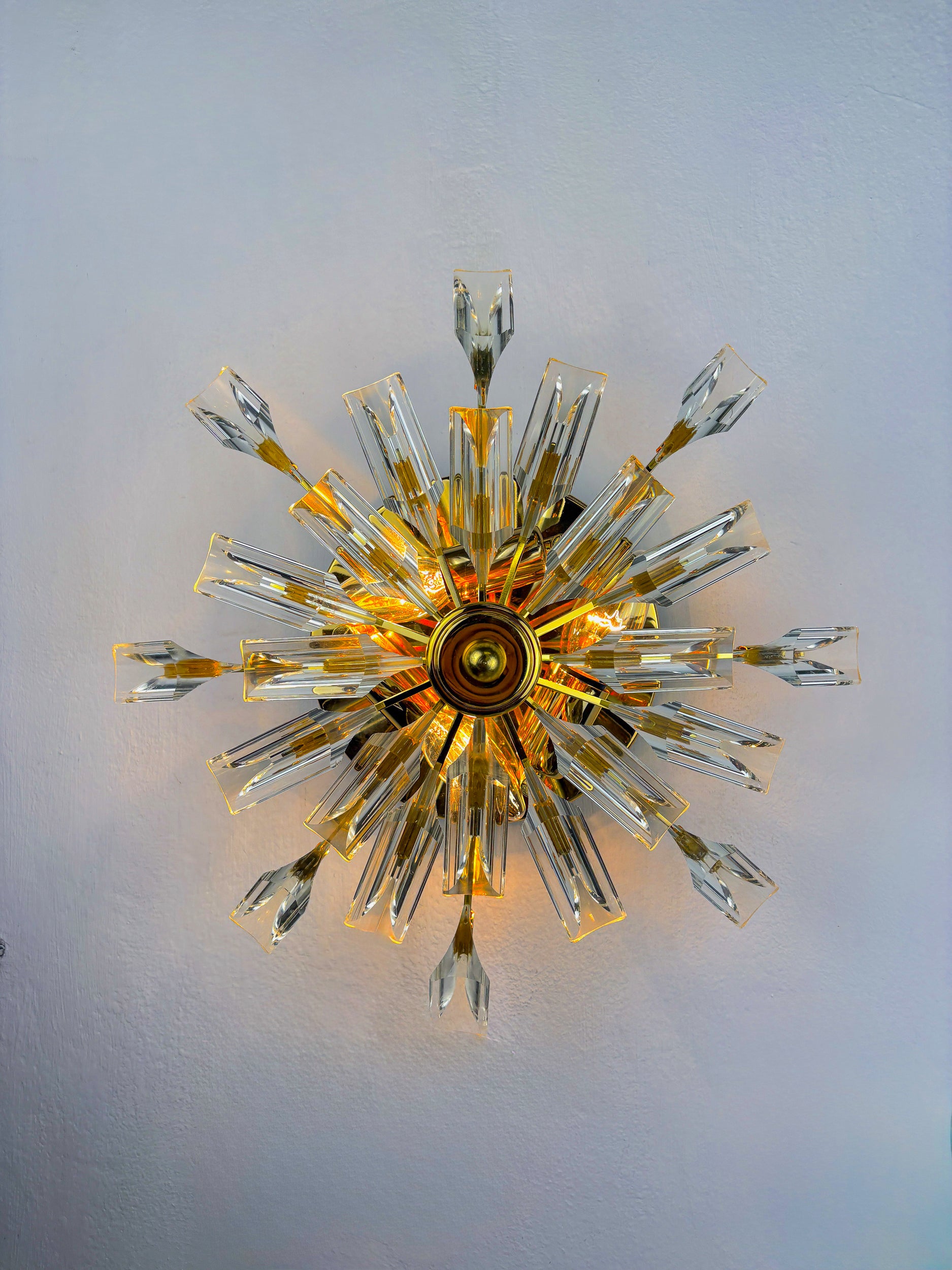 Sun-Shaped ceiling or wall light by Oscar Torlasco for StilKronen, Italy, 1970s