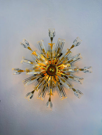 Sun-Shaped ceiling or wall light by Oscar Torlasco for StilKronen, Italy, 1970s