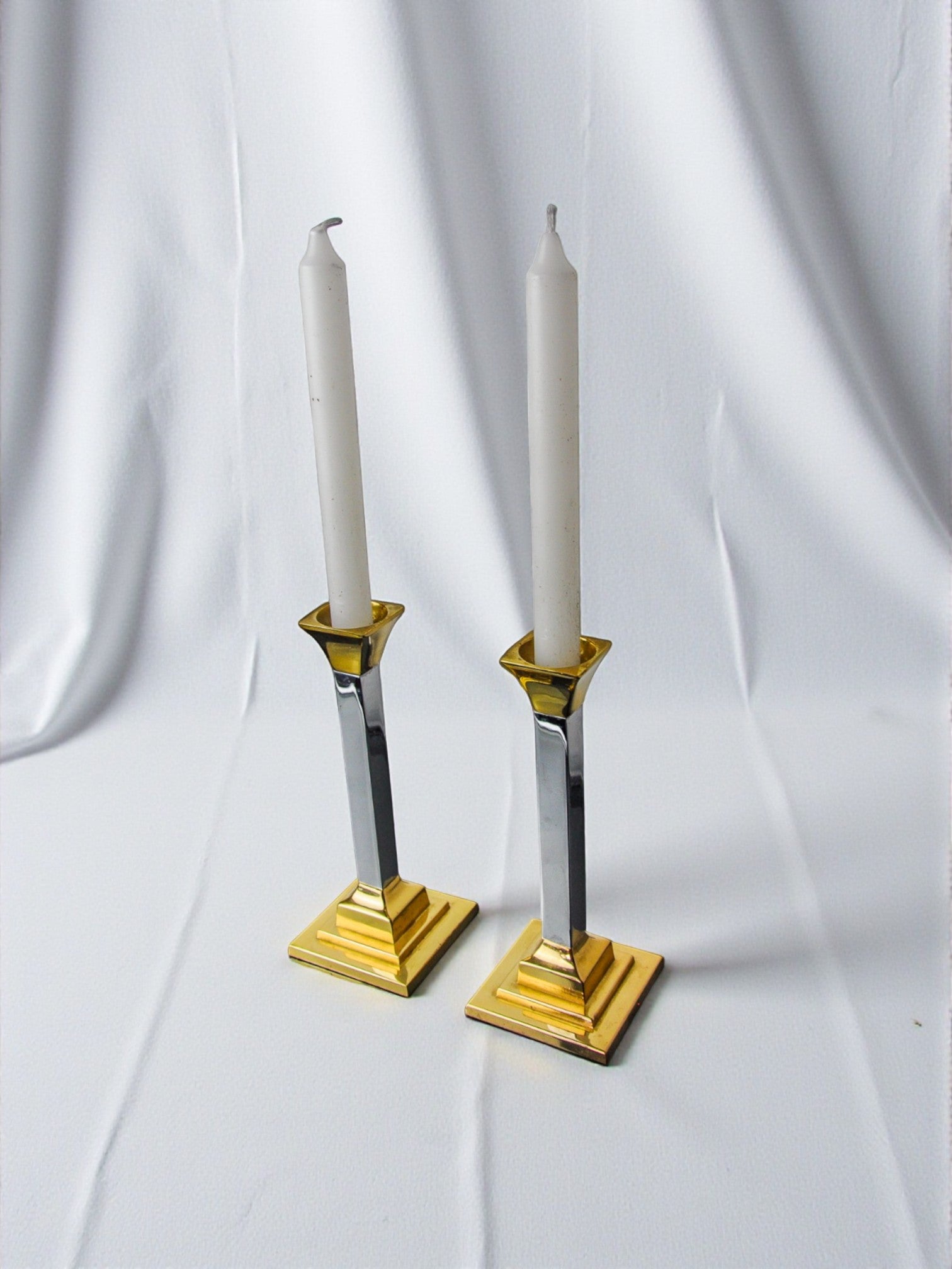 Pair of Regency candlesticks by Art3, Spain, 1970