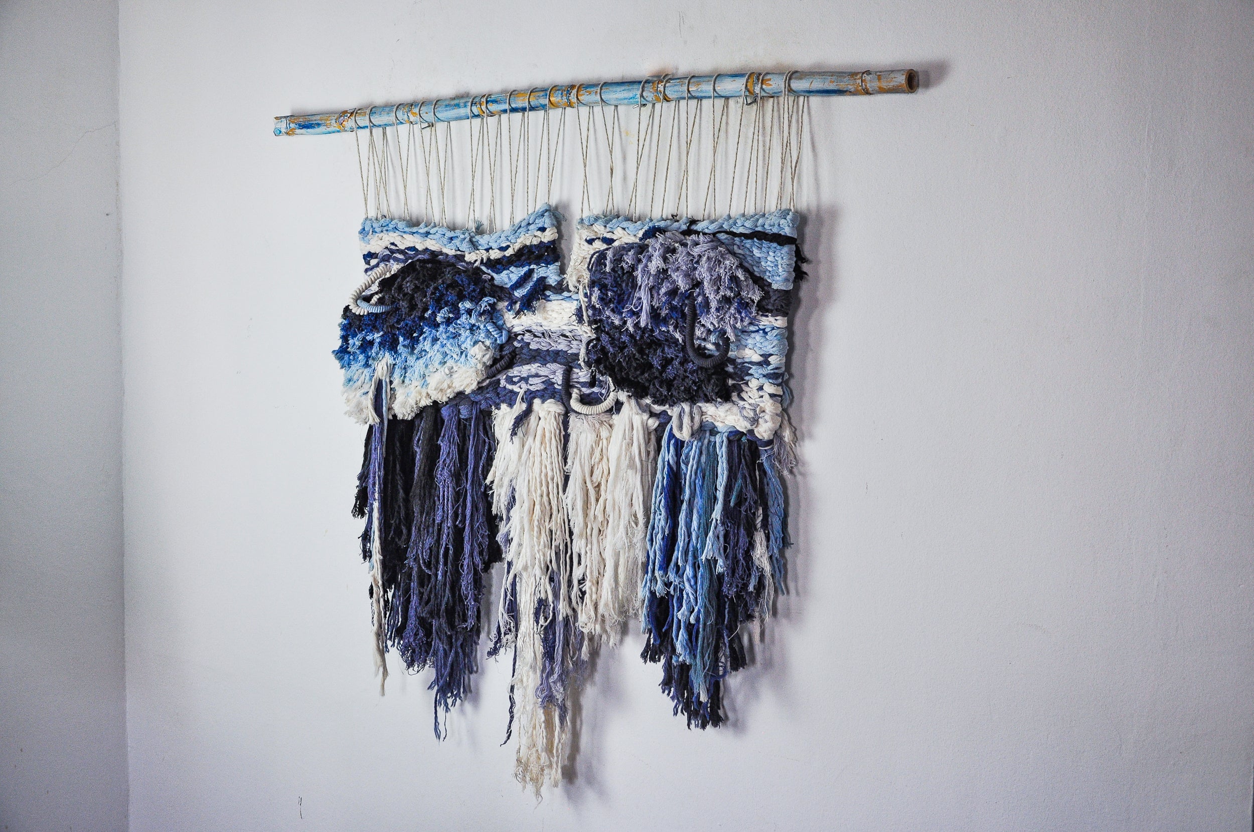 Textured macrame wall tapestry, Spain, 1970s