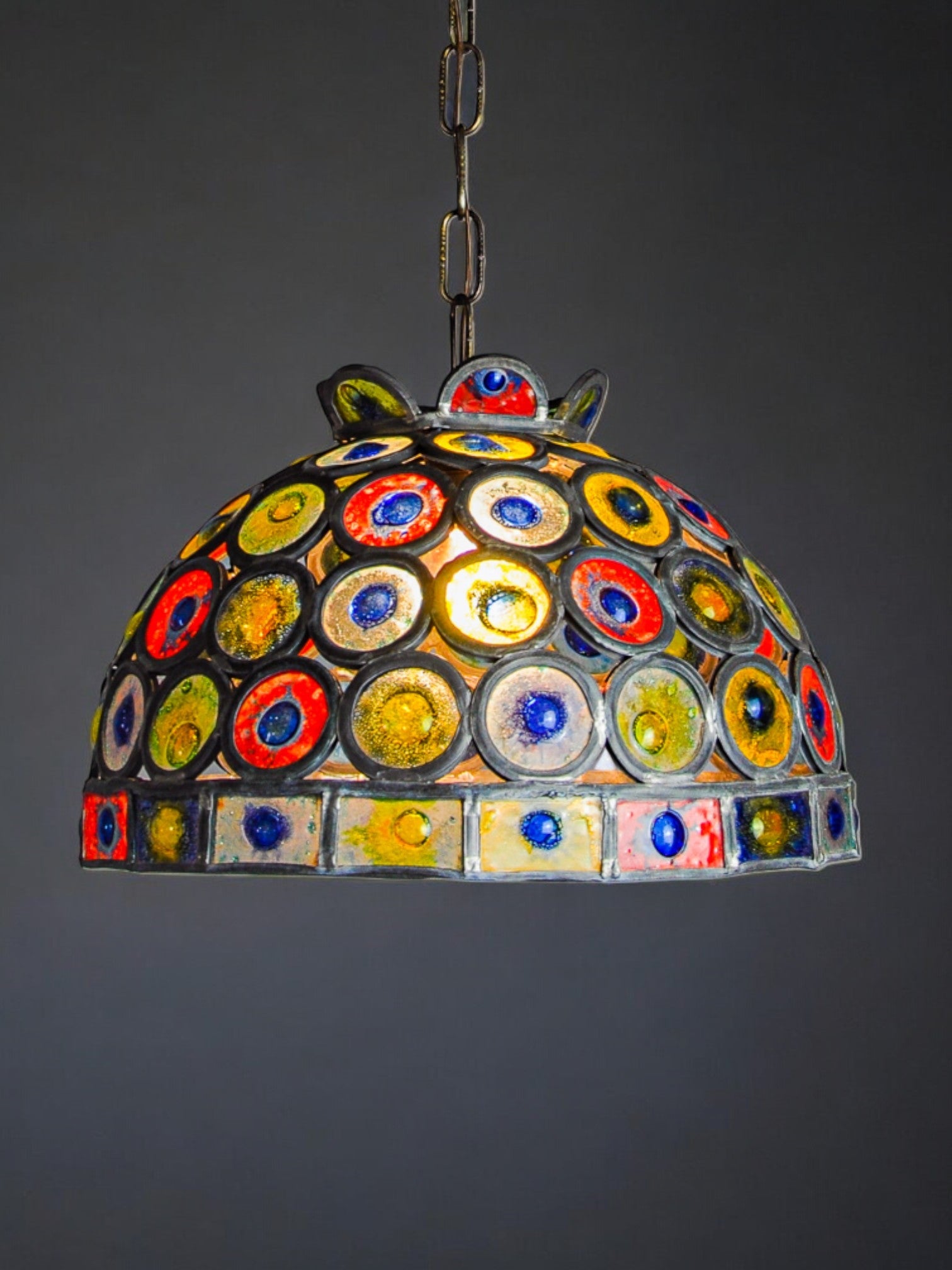Brutalist pendant lamp by Felipe Derflingher for Feders, blown glass, 1960, Mexico