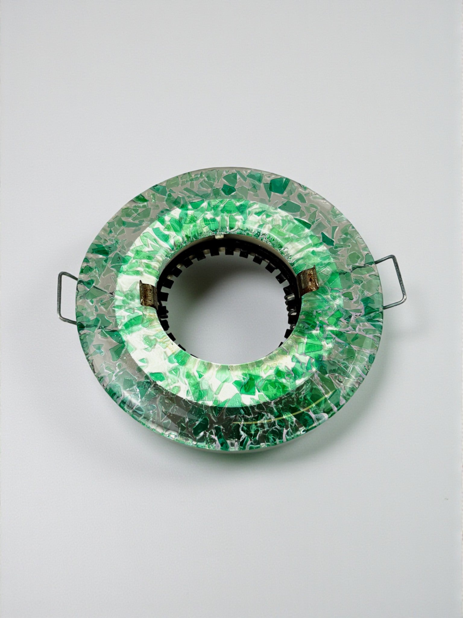 Murano Glass Spotlight by La Murrina – Green Frosted Texture, Italy 1980s