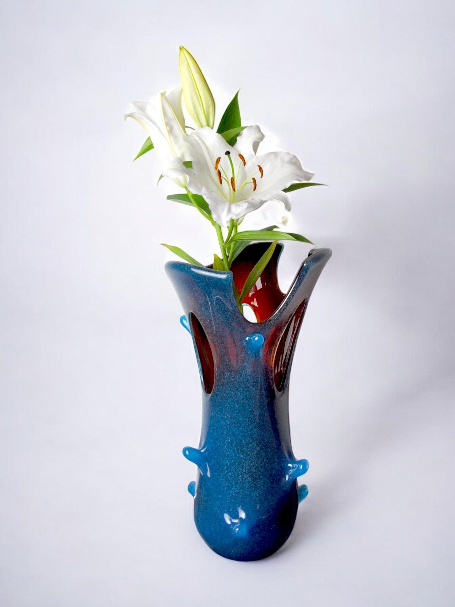Sommerso vase by seguso in two-tone murano glass, Italy, 1970