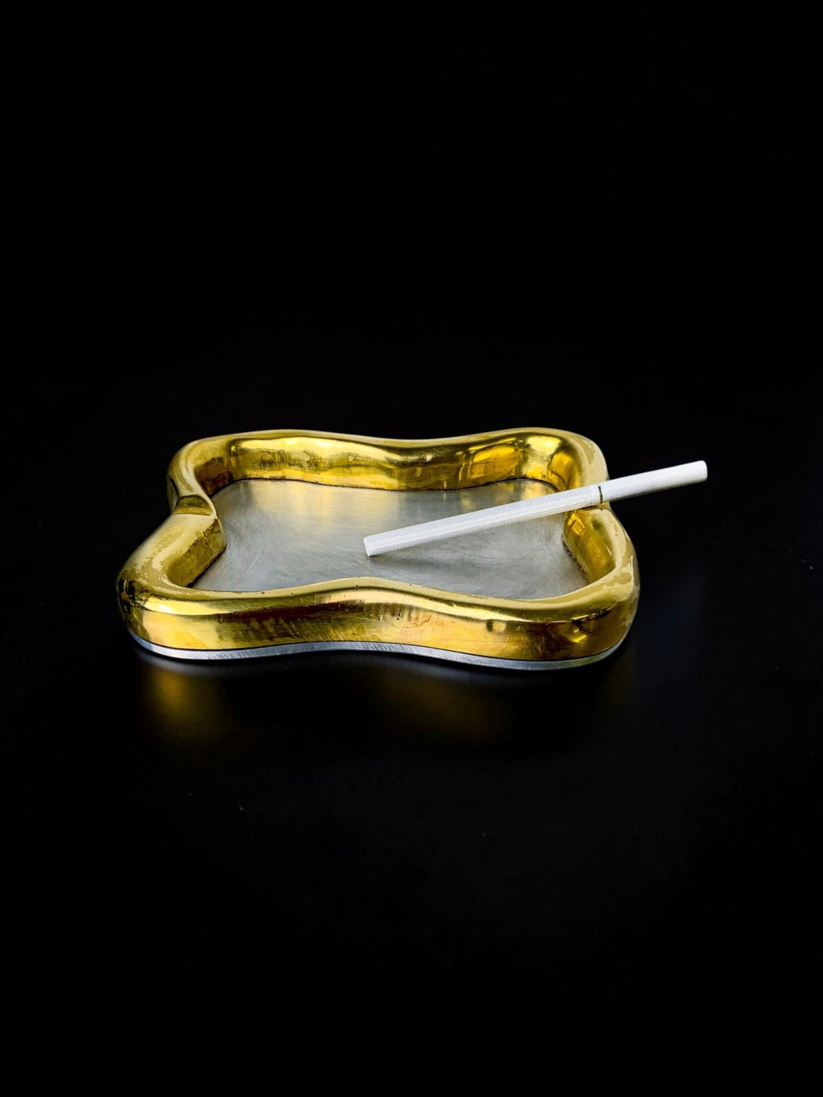 David Marshall Brutalist ashtray, bronze and brass, 1970's