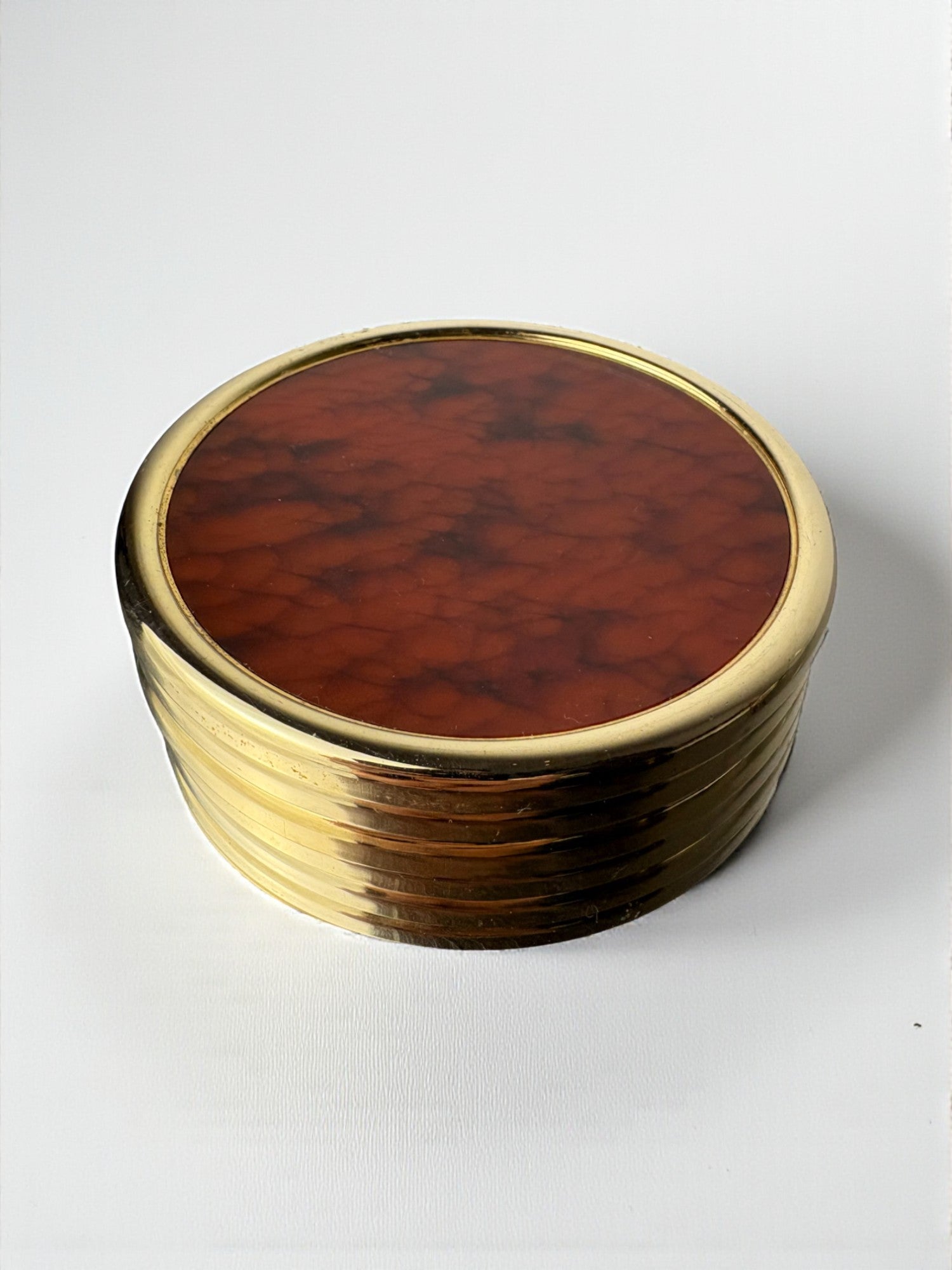 Willy Rizzo Style Coasters in Faux Tortoise Shell, Set of 6, Italy, circa 1970's