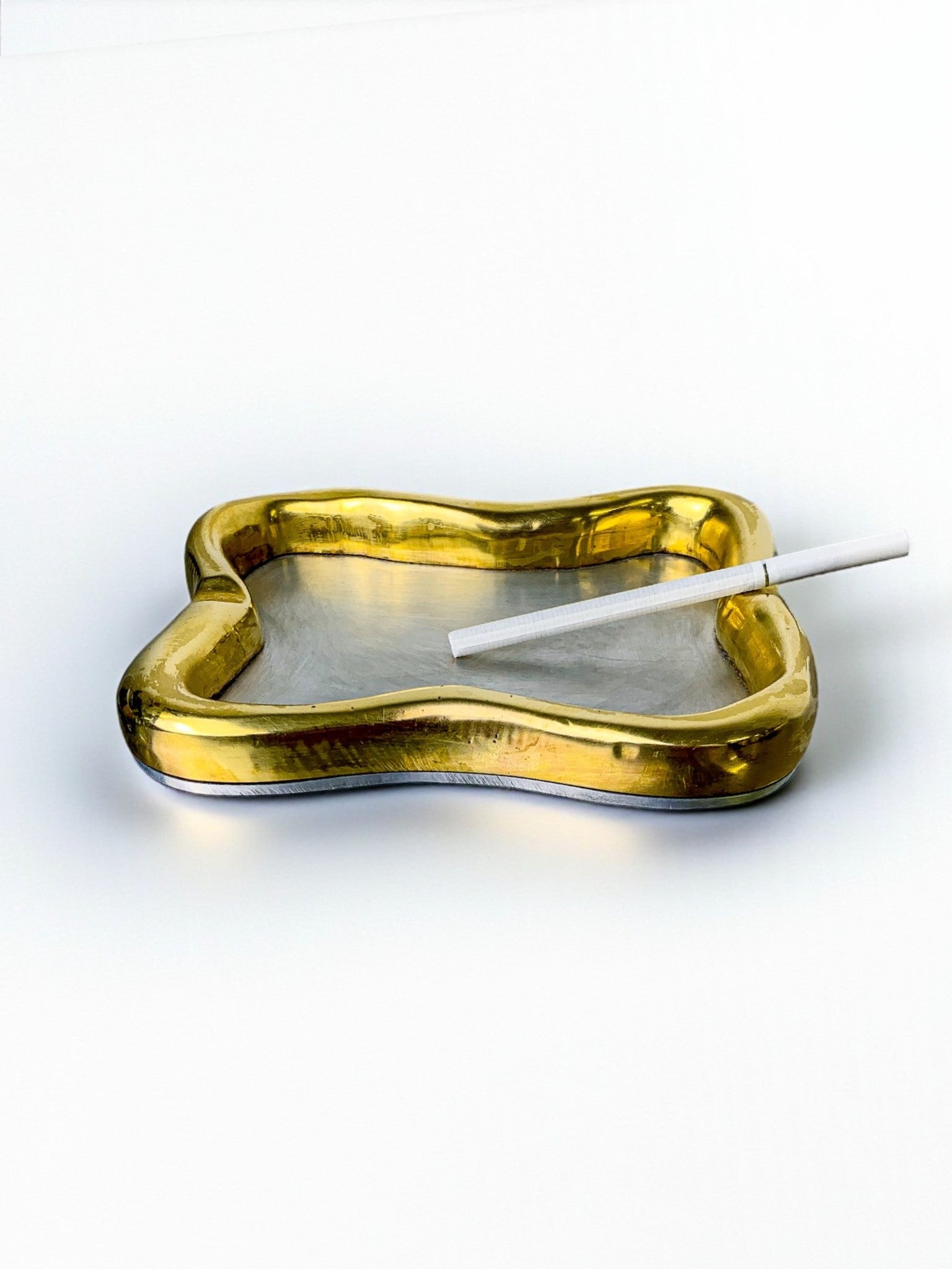 David Marshall Brutalist ashtray, bronze and brass, 1970's