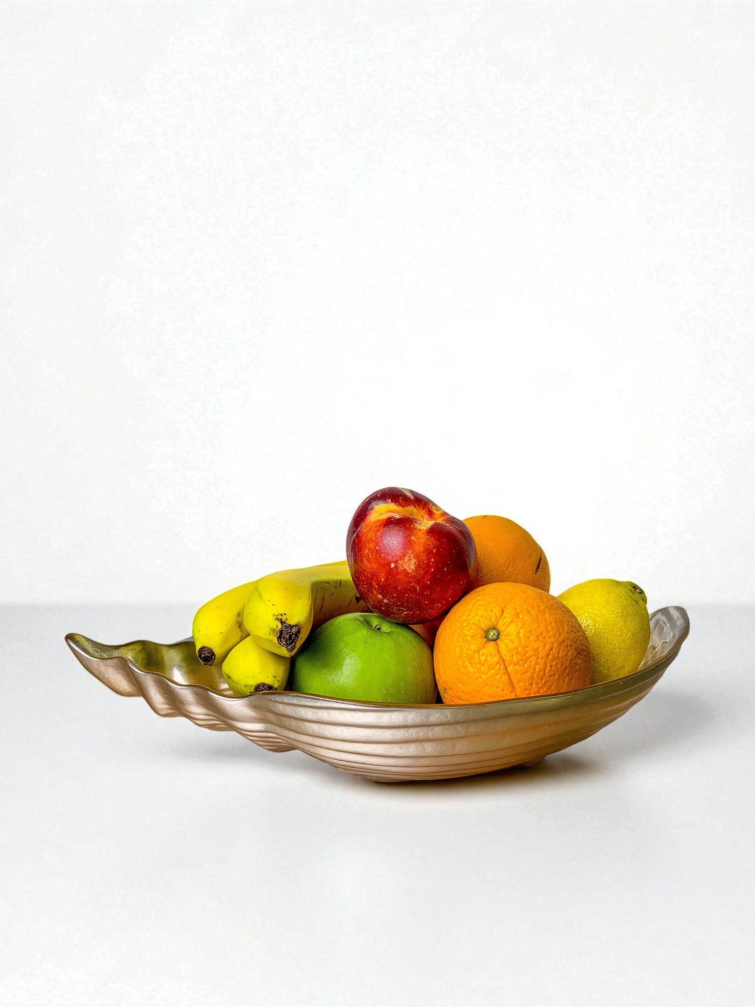 Large Murano Glass Shell Centerpiece Bowl, Amber Iridescent, Italy, 1980s