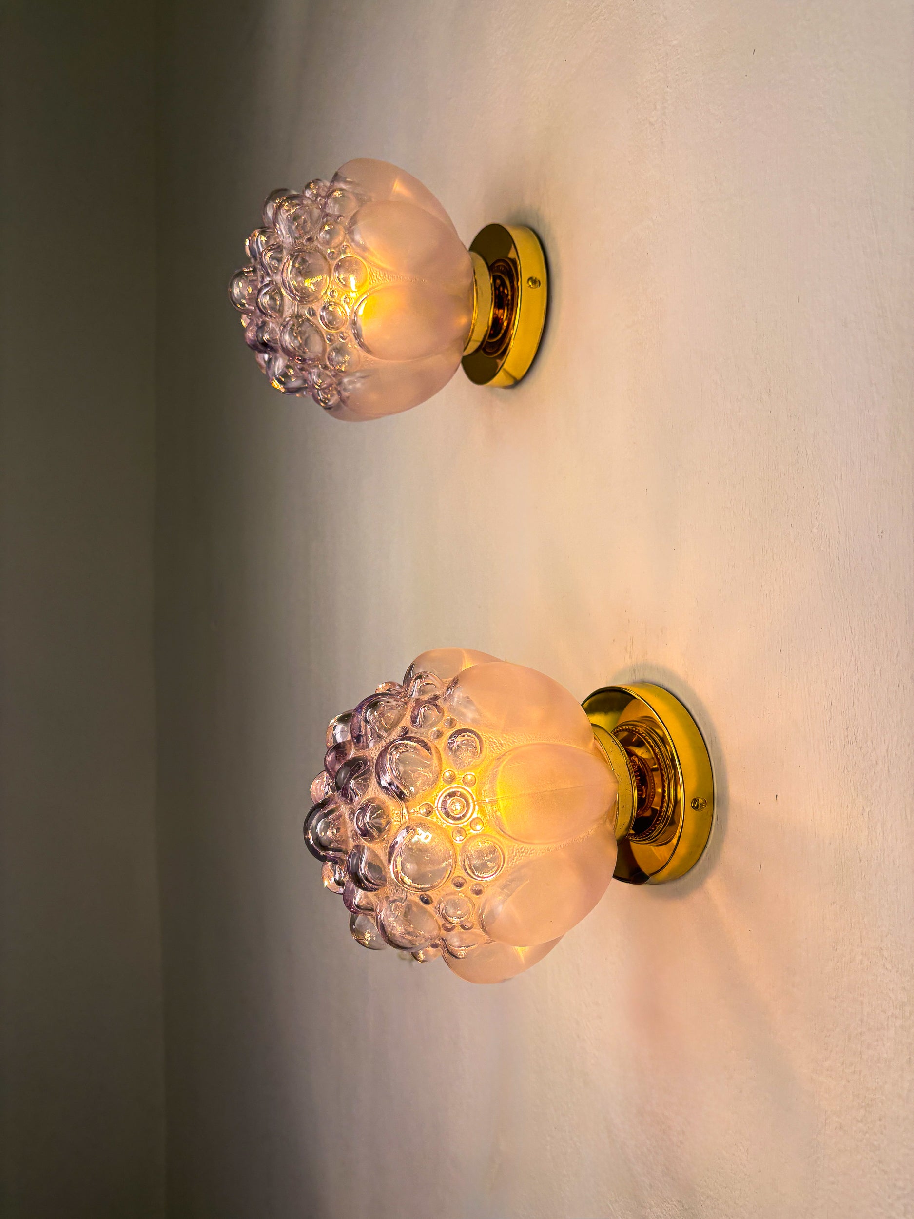 Pair of Bubble Glass Sconces – Helena Tynell Style, Germany, Circa 1970's