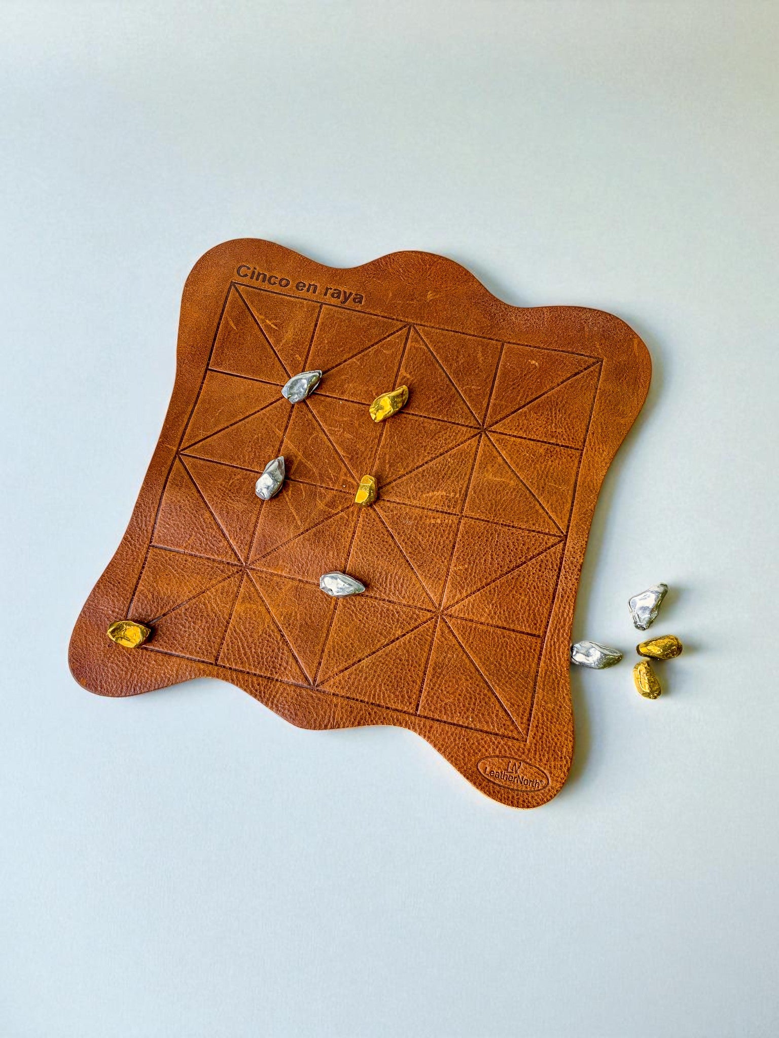 Brutalist Morpion Game by Art3, Brass & Aluminum, Spain, 1980s