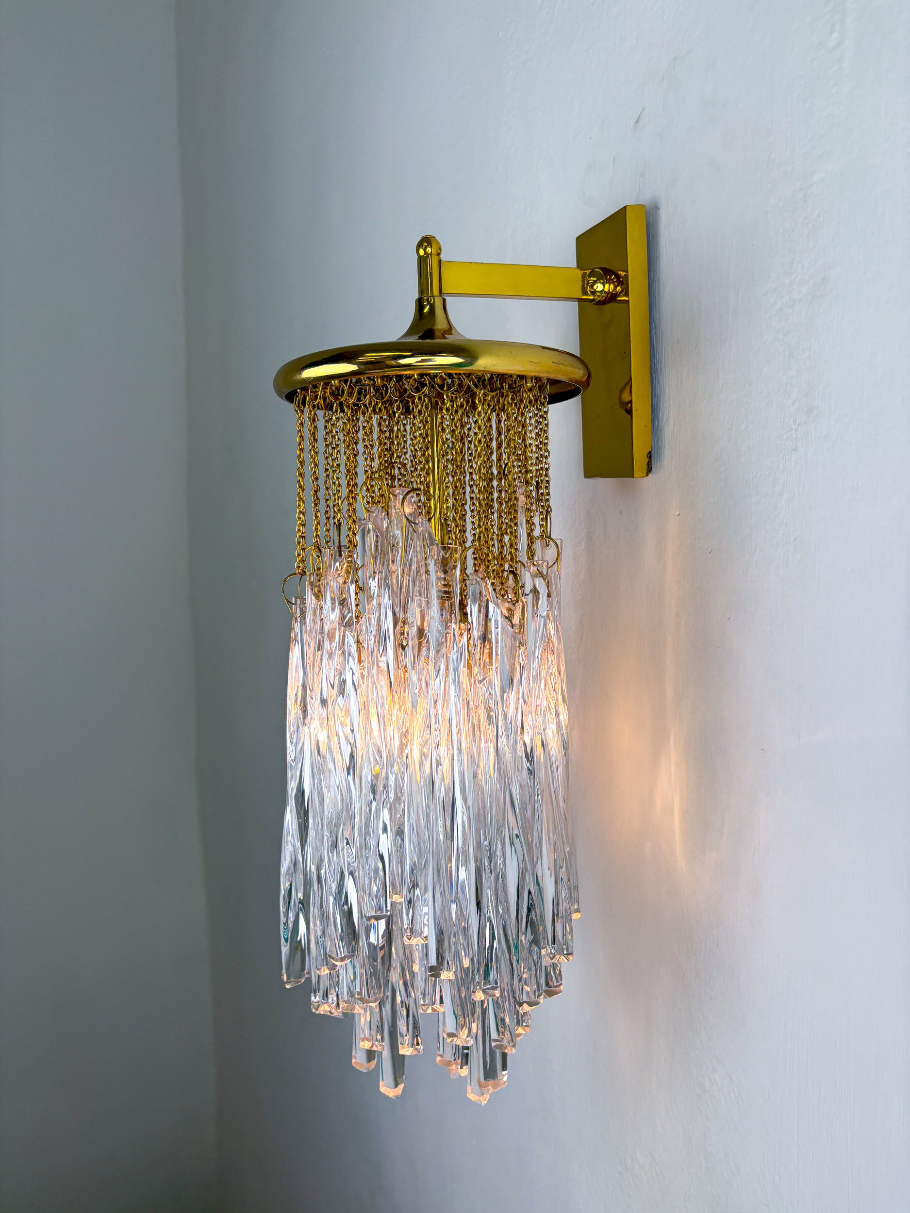 Cascade wall light by Venini, murano glass, italy, 1970's