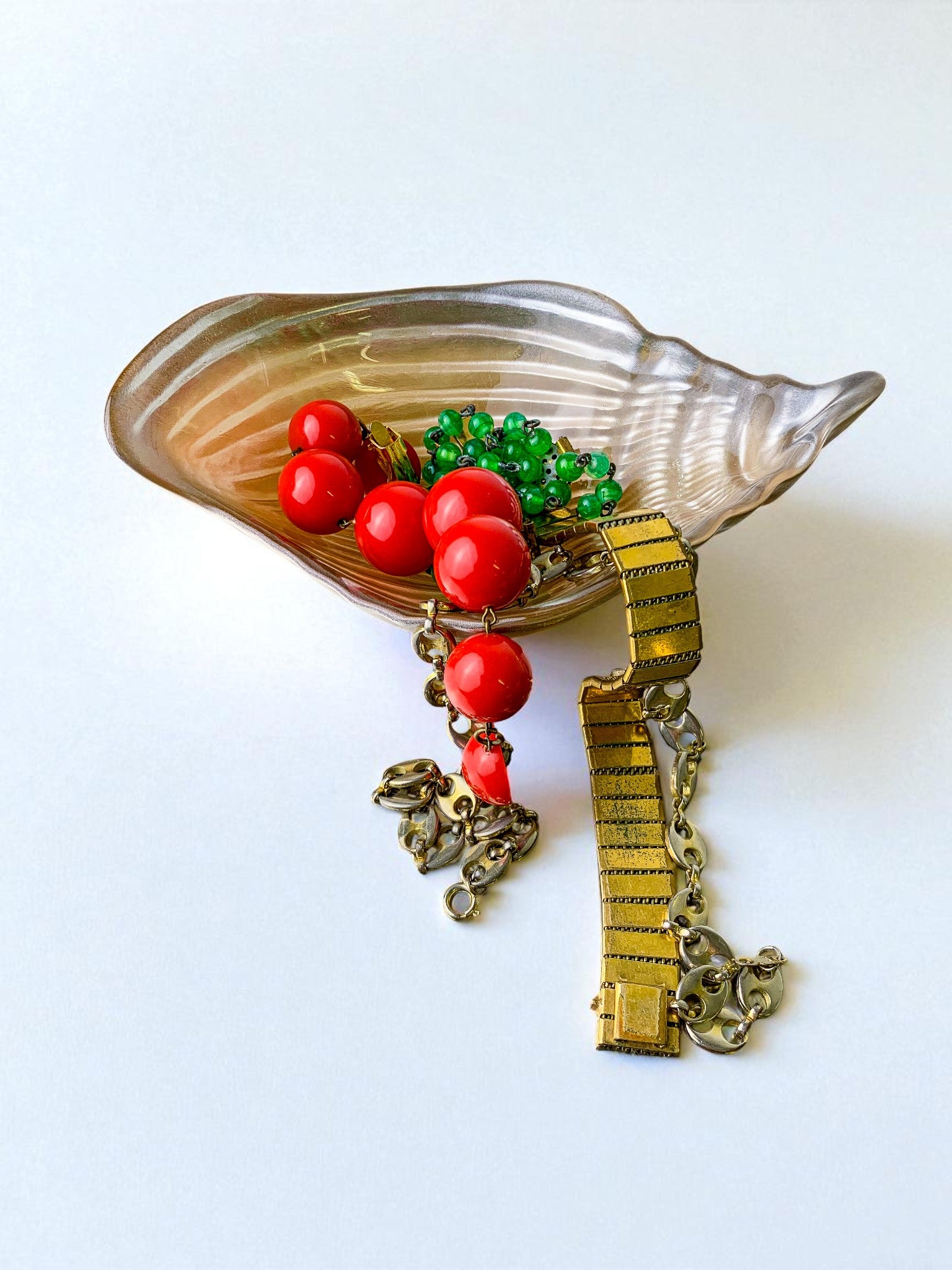 Murano Glass Shell vide-poches, Italy, 1980s