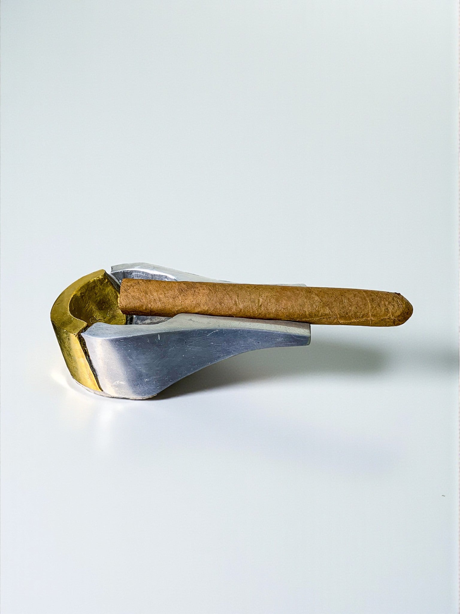 Brutalist Cigar Ashtray by Arte3, Bronze & Aluminium, Spain 1980s