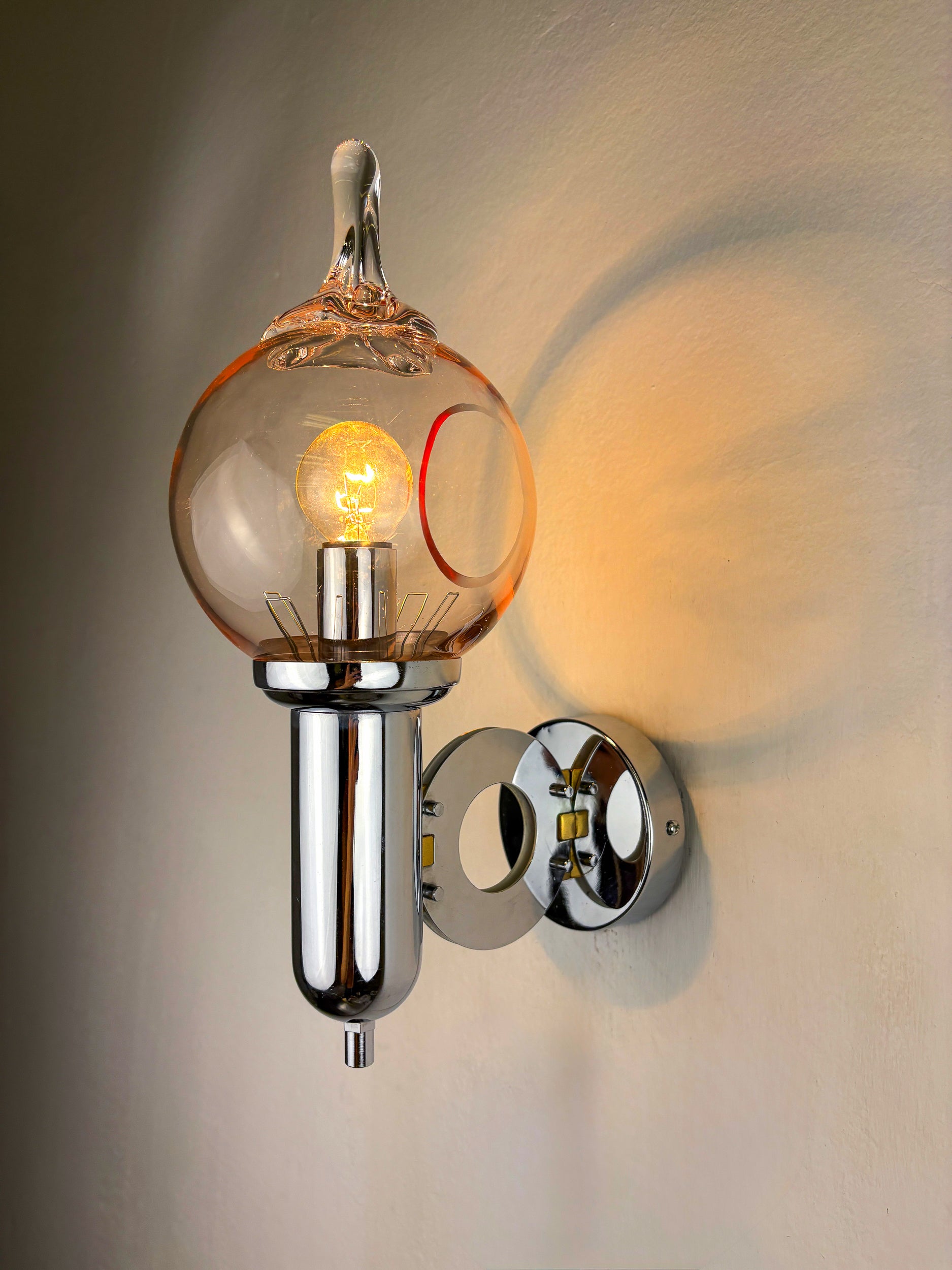 Toni Zuccheri  Drop Shaped Wall Sconce, Murano Glass, Italy 1970s