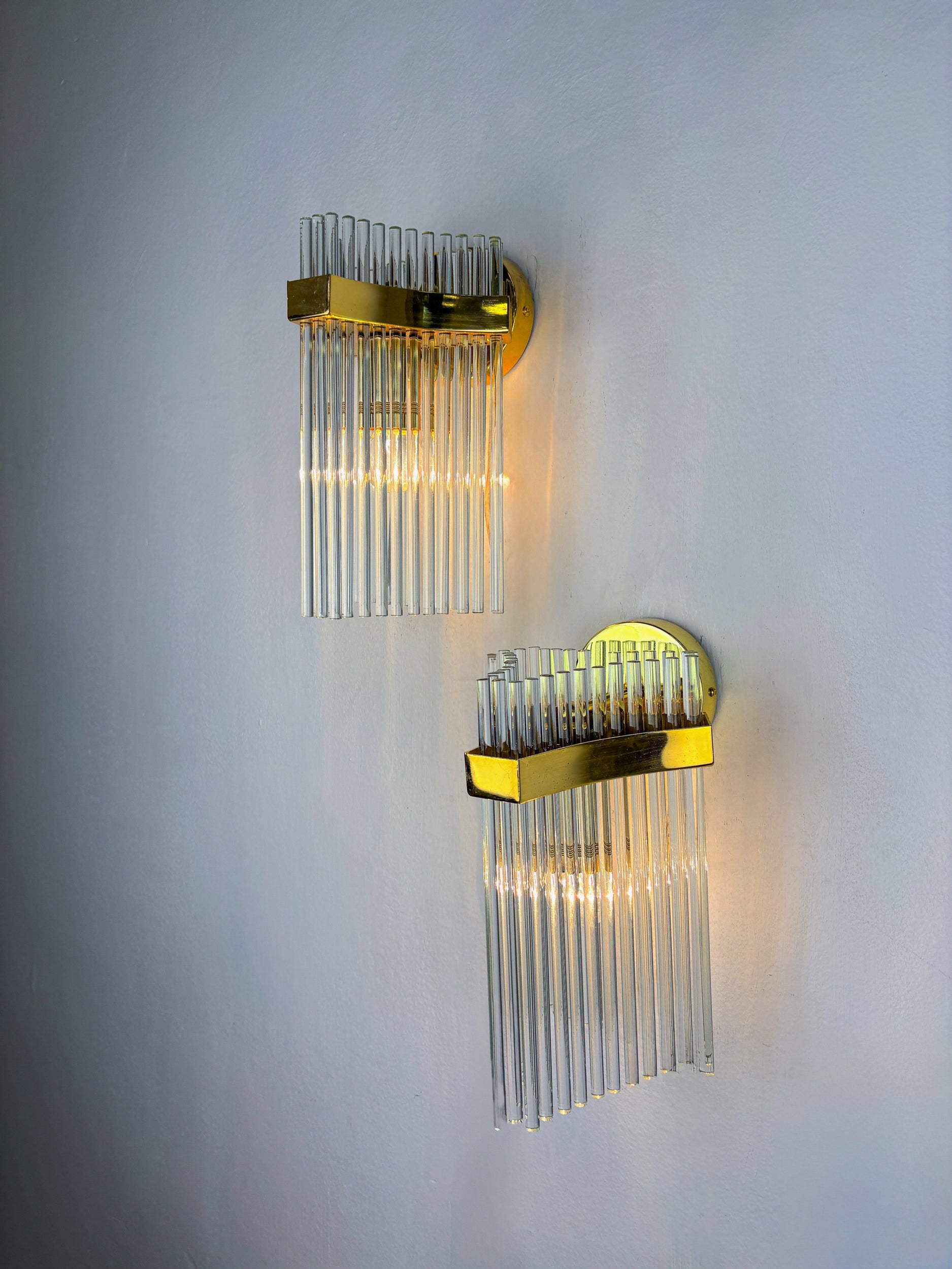 Pair of Gaetano Sciolari wall lights for Lightolier, Italy, Circa 1970
