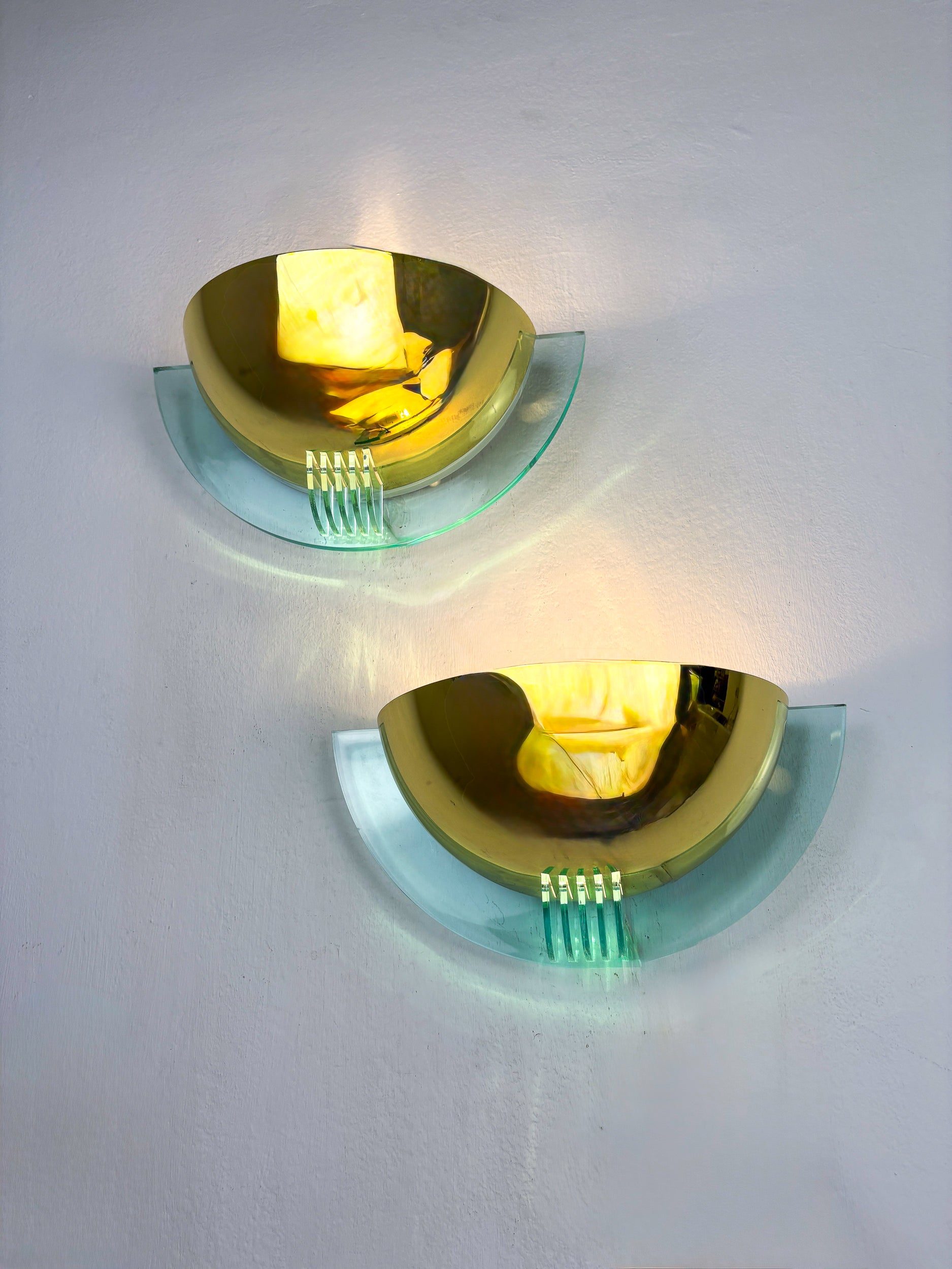 Pair of Modernist Design Half Moon Wall Lamp by Fase, Spain, 1980's