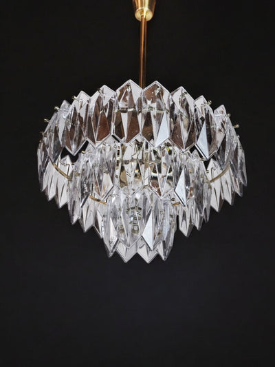 JT Kalmar chandelier, cut glass, 3 levels, Austria 1970