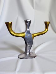 Brutalist candlestick 3 arms David Marshall, Spain, 1970