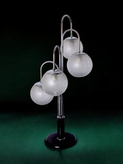 Art-Deco chrome lamp with 4 globes, 1960