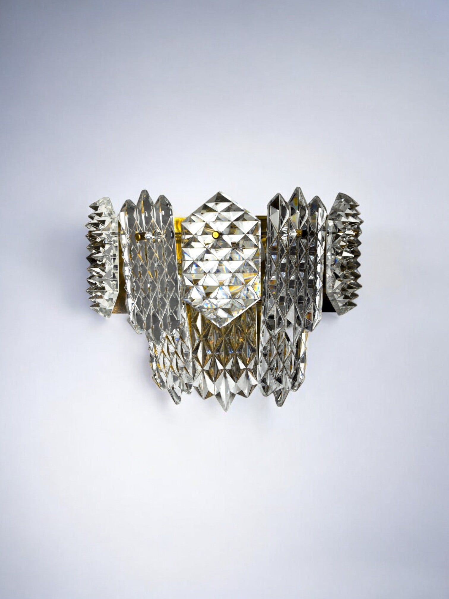 Kinkeldey sconce, 8 crystals, Germany, 1970s