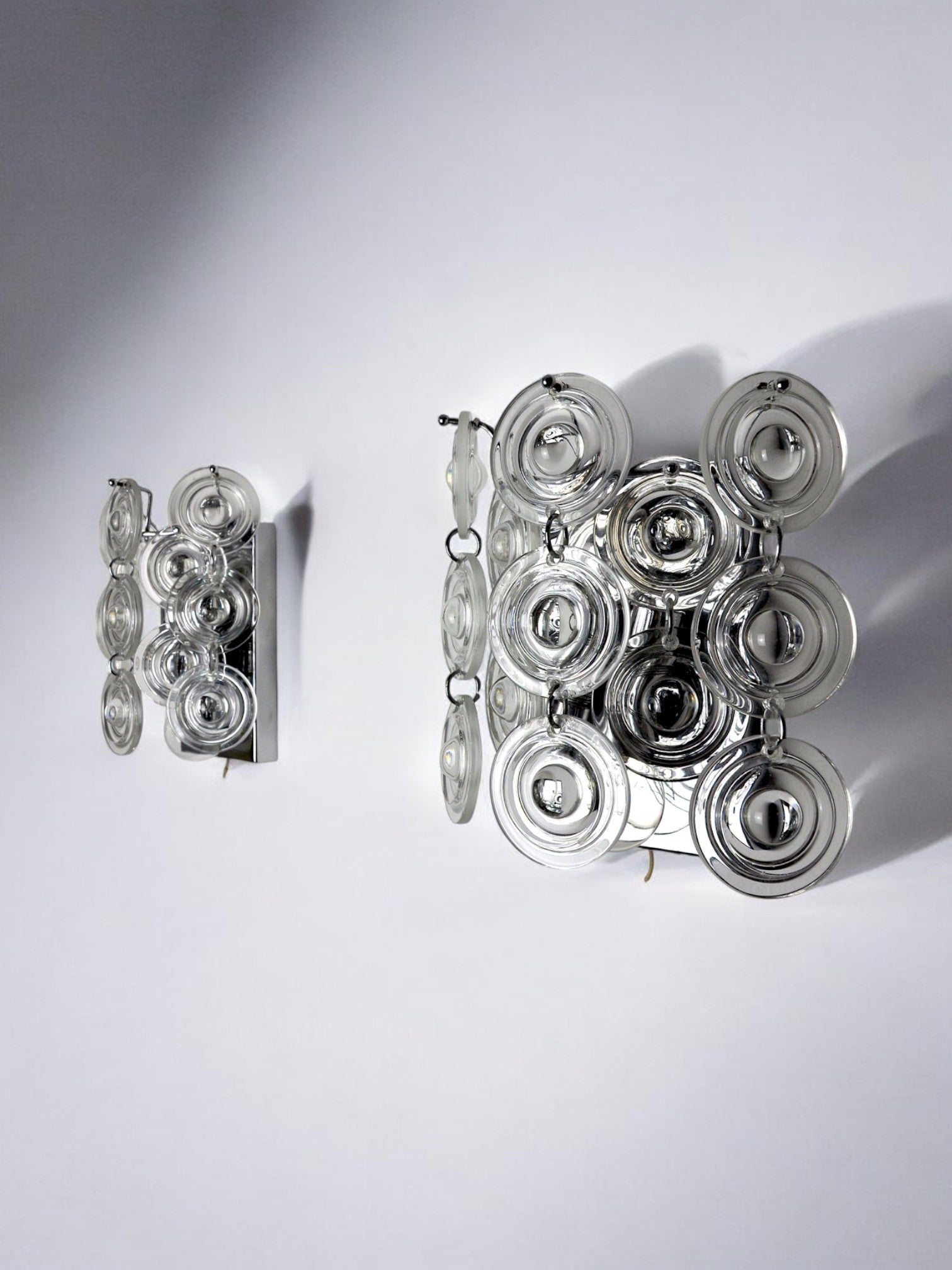 Pair of oscar torlasco sconces, murano glass, italy, 1970