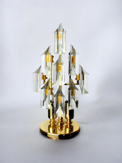 Lamp by Oscar Torlasco for Stilkronen, cut Murano glass, Italy, 1970