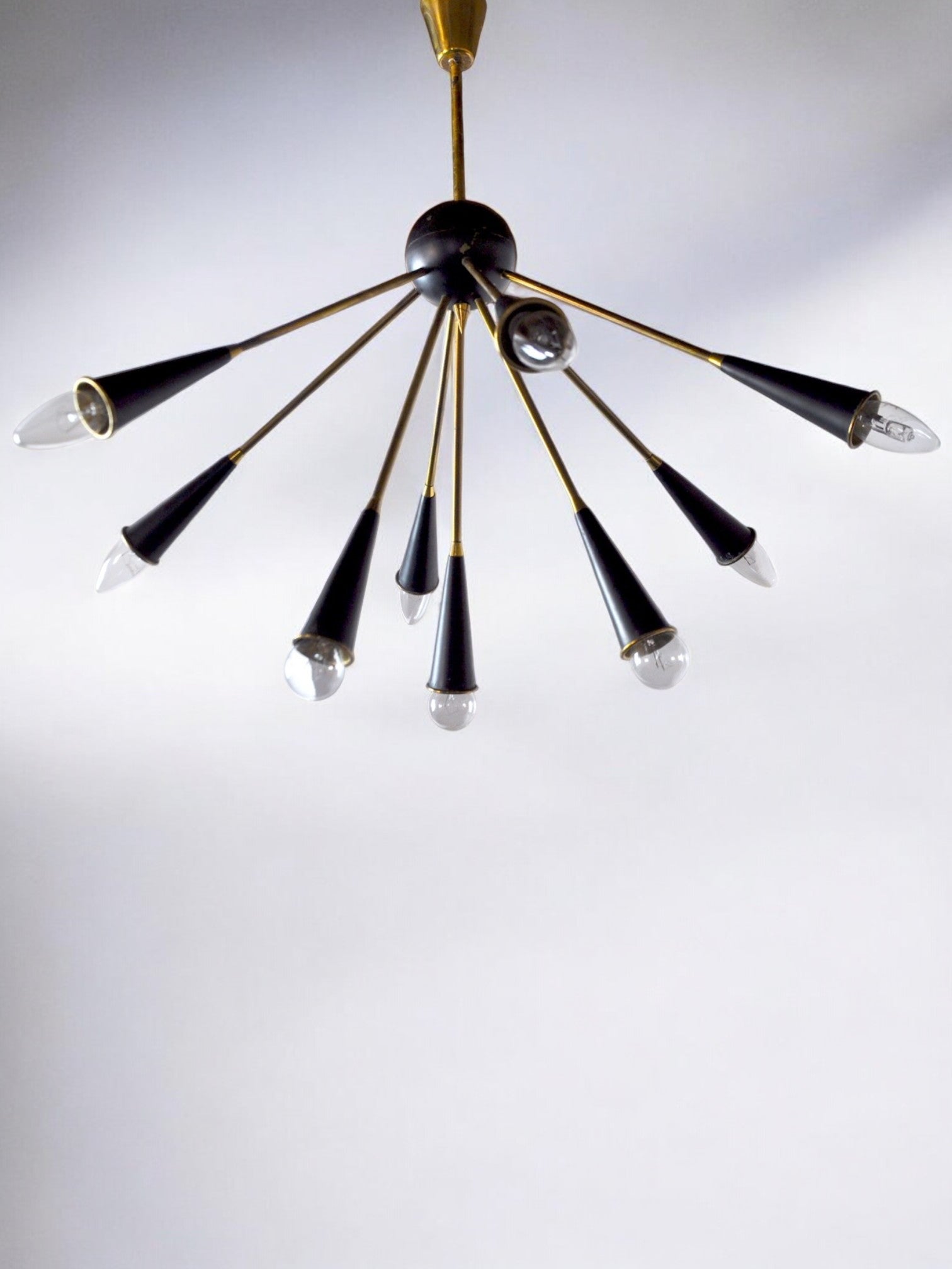 Sputnik chandelier 9 arms, Italy, 1960