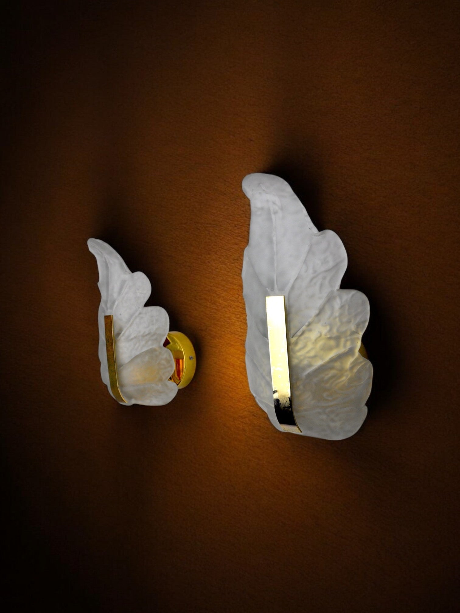 Pair of "leaf" sconces by Carl Fagerlund, Murano glass, Germany, 1970